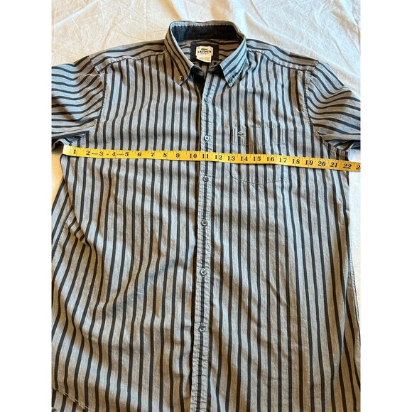 Lacoste mens Grey and Black Striped Button Down Shirt - Picture 7 of 8